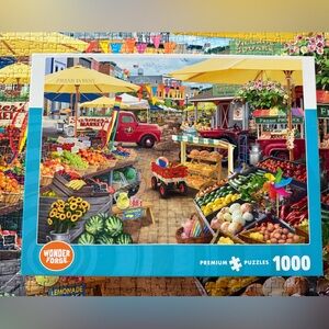 Wonder Forge Jigsaw Puzzle 1000 Pieces Farmer’s Market Day Marché fermier
